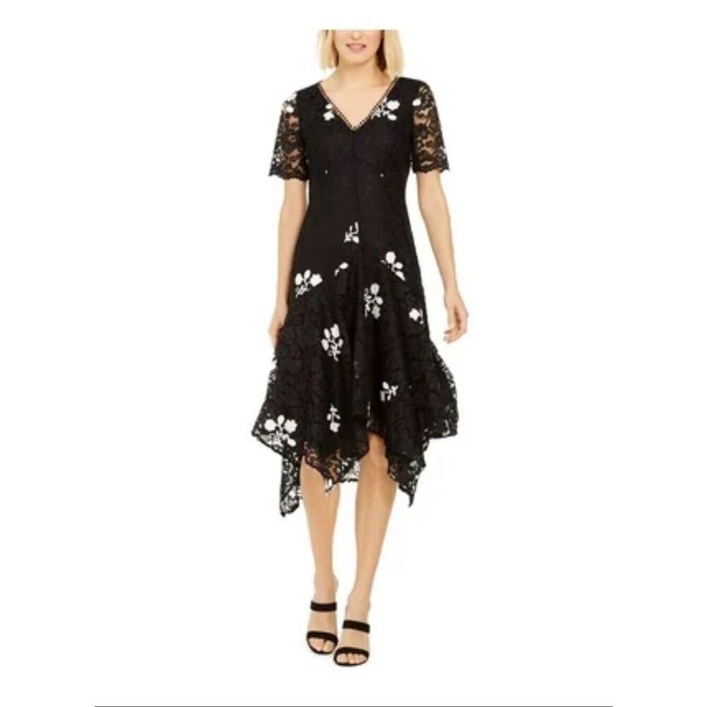 Black Lace Whimsigoth Witchy Goth Dark Romantic Fairy Grunge Sheer Size 10‎